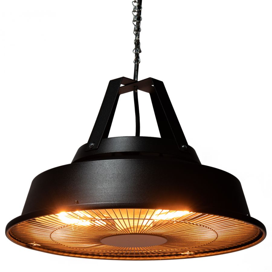 1.5kW IPX4 Vintage Stijl Hangende Elektrische Plafond Terrasverwarmer in Zwart - van Firefly™